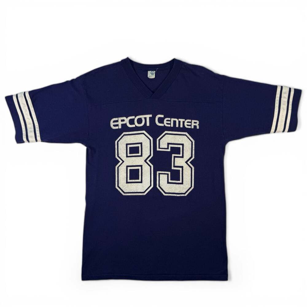 Vintage 1983 Disney World Epcot Center 83 Football Jersey T-Shirt Size L